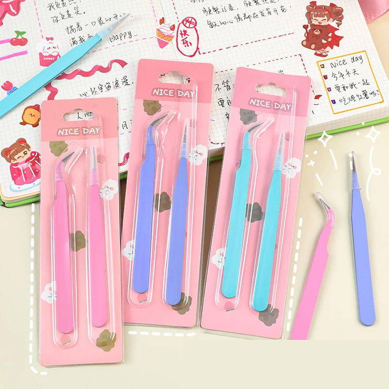 Artwork Craft - 1 Pair Multifunctional Tweezers Set Straight