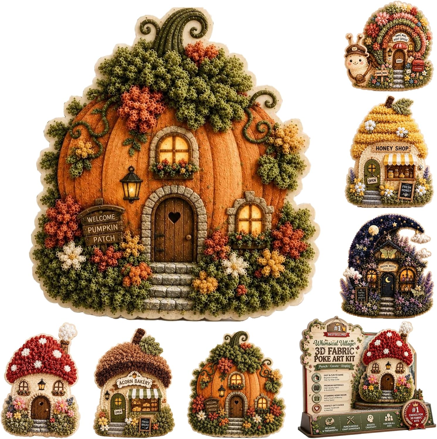Art And Craft Autumn - DIY 3D Fabric Poke Art Kit