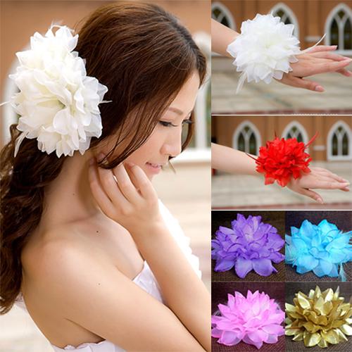 Art And Craft Hair - Bridal Wedding Party Flower Headband Elastic