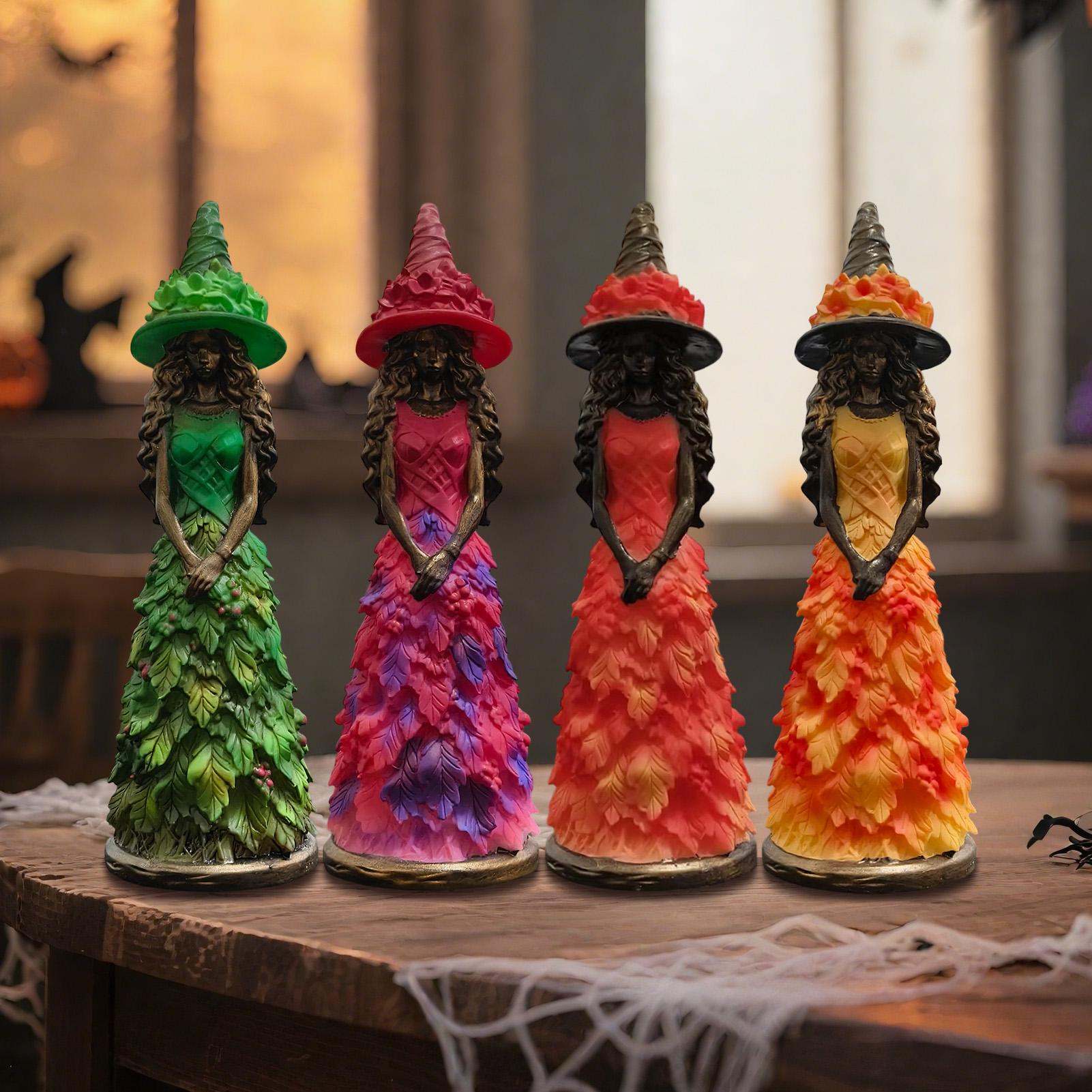 Art And Craft Autumn - Witch Statue Halloween Gothic Harvest Desk