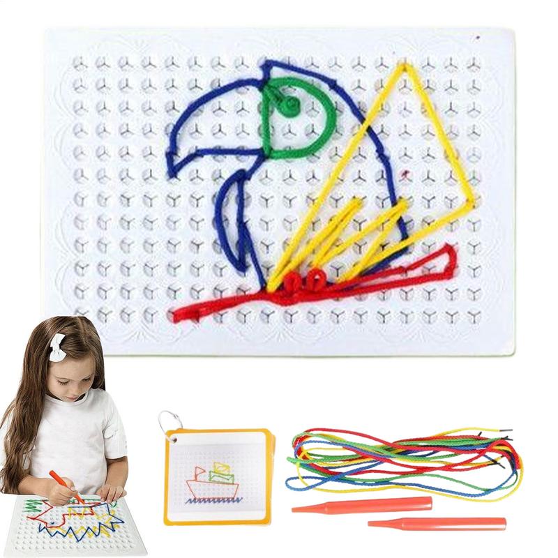 Art Craft Toddler - Thread Board For Kids Colorful Toddler