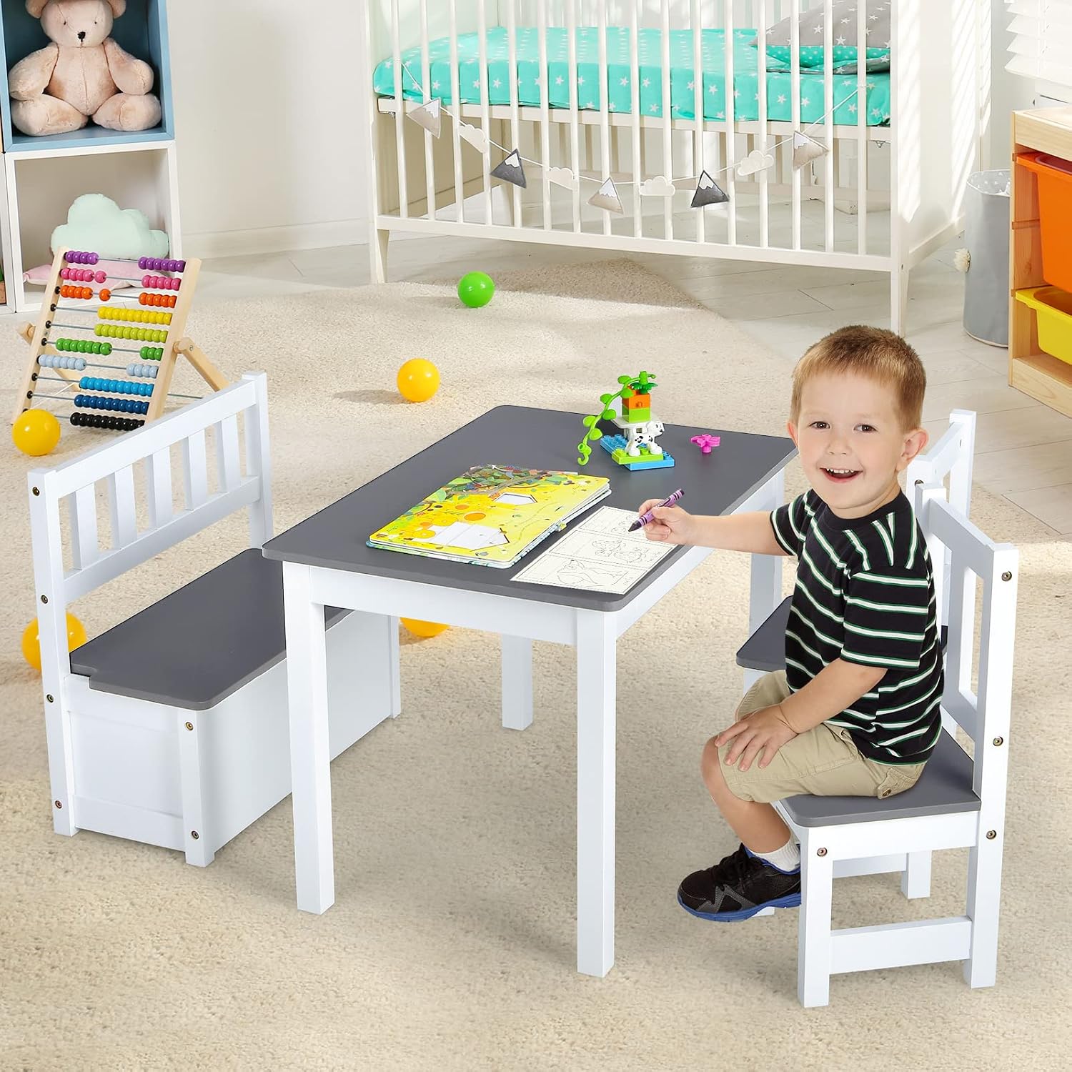 Wood Kids Table & Chair Set wi - огляд і ціна Art Craft Toddler