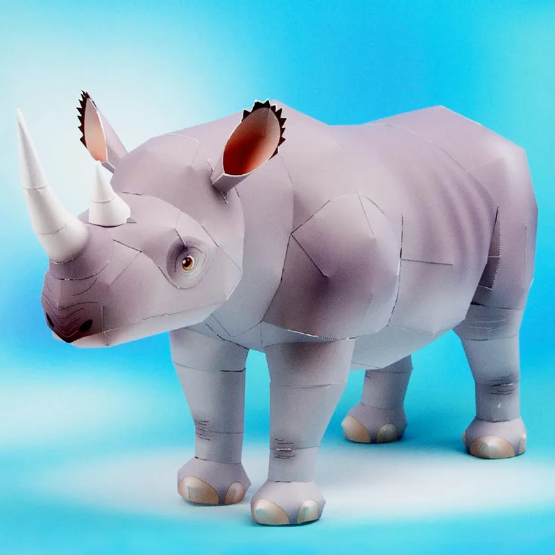Rhinoceros Hook-lipped Handmad - огляд і ціна Art Craft Cardboard