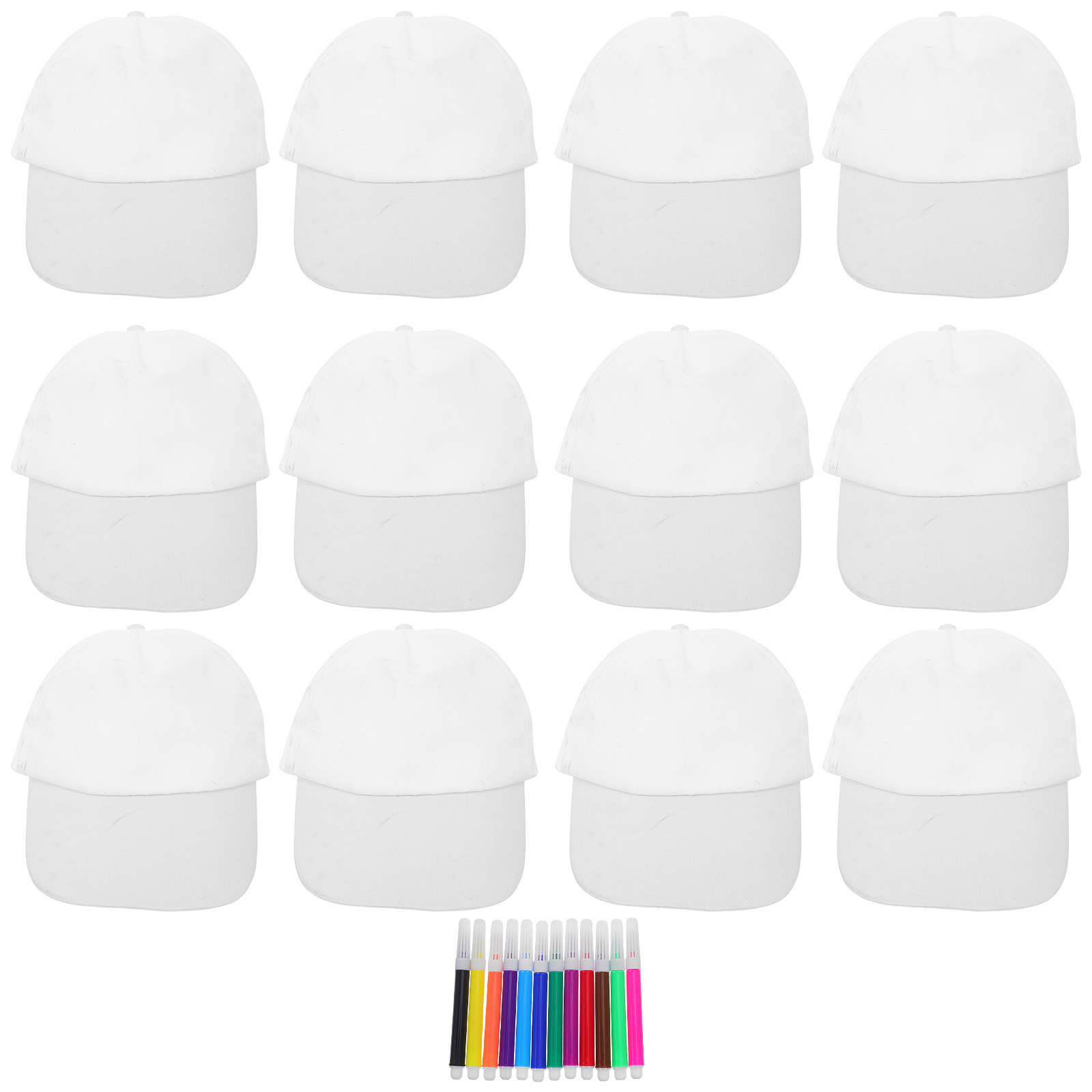 1Set Kids White Baseball Caps  - огляд і ціна Art Craft Toddler
