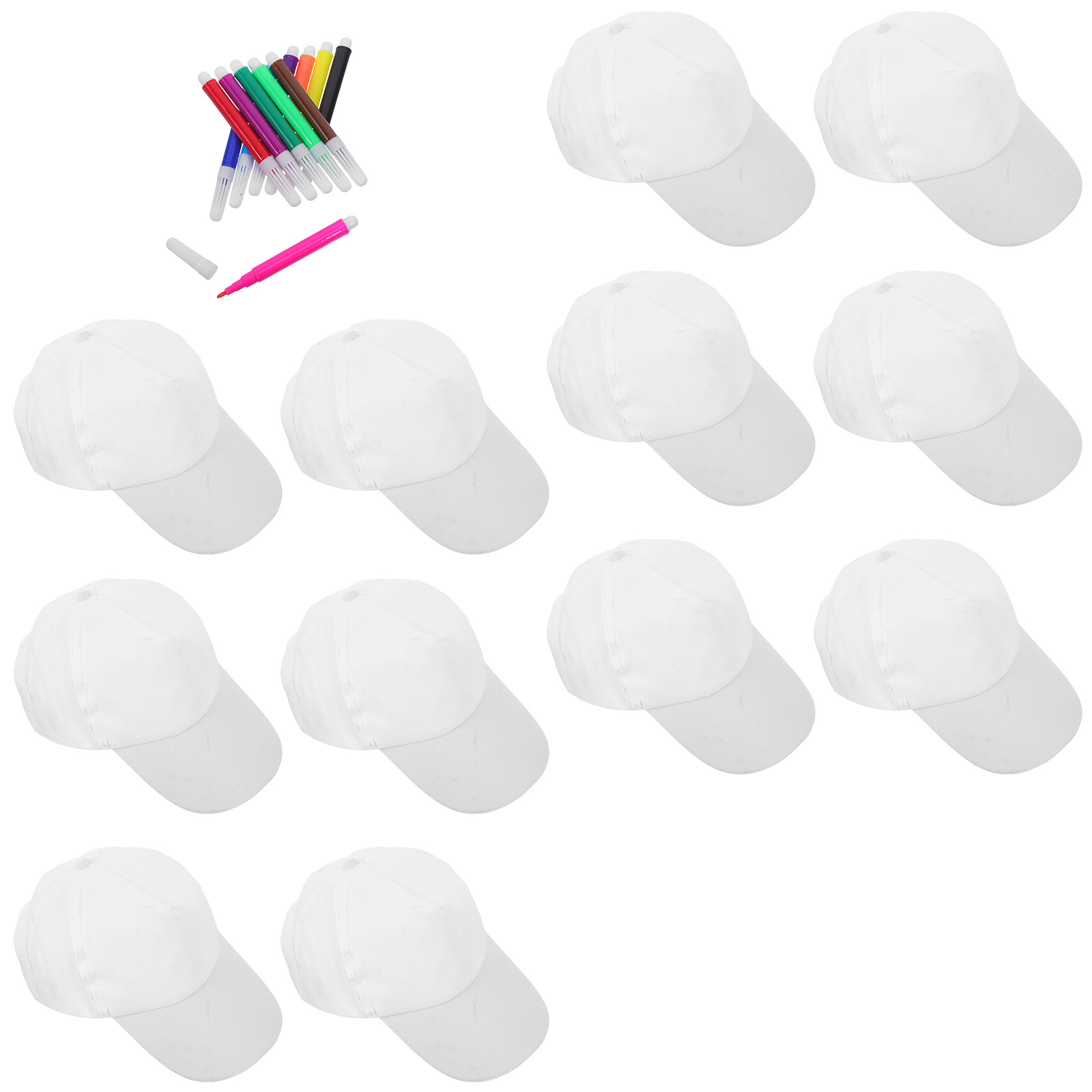 1Set Kids White Baseball Caps  - огляд і ціна Art Craft Toddler