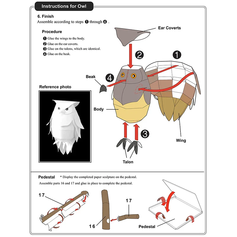 Blakiston's Fish Owls Origami  - огляд і ціна Art Craft Cardboard
