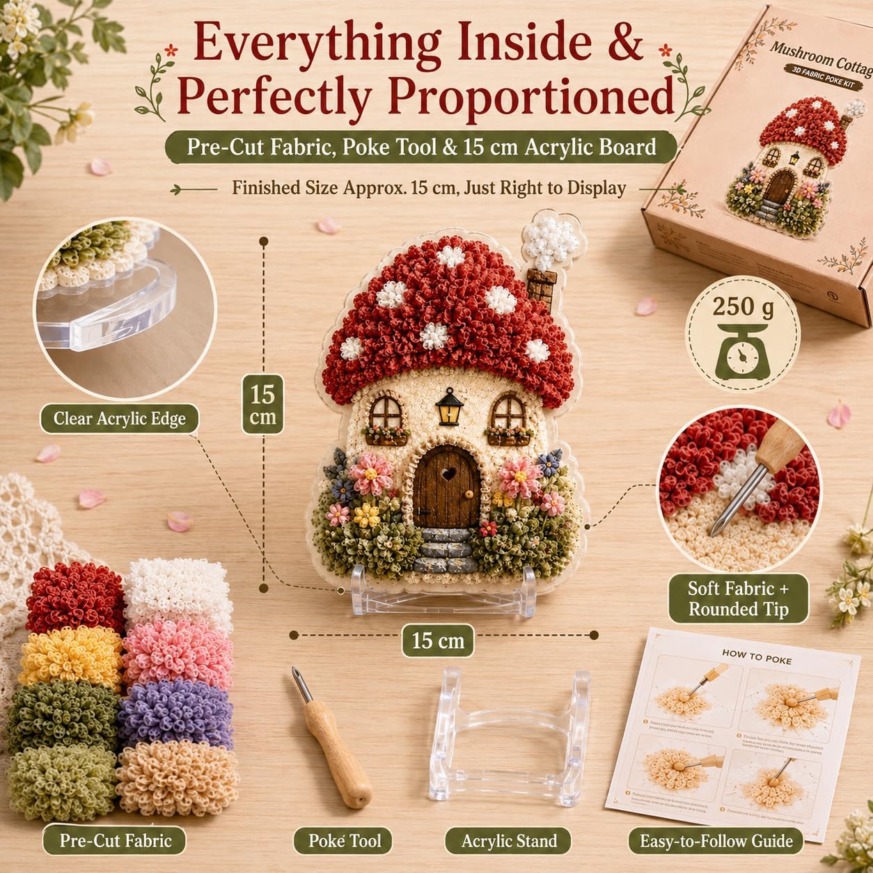 DIY 3D Fabric Poke Art Kit Whi - огляд і ціна Art And Craft Autumn
