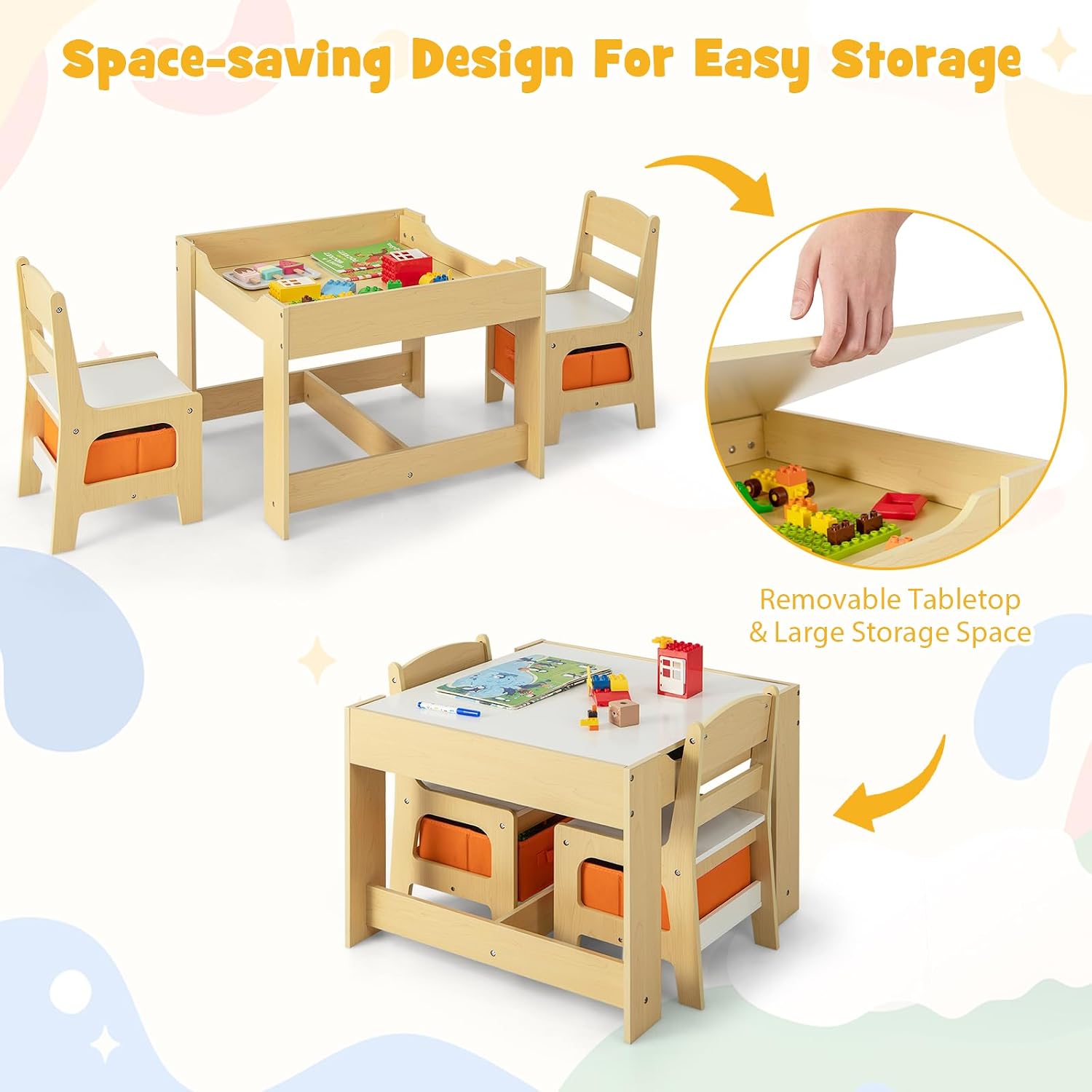 Kids Table and Chair Set, 3 in - огляд і ціна Art Craft Toddler