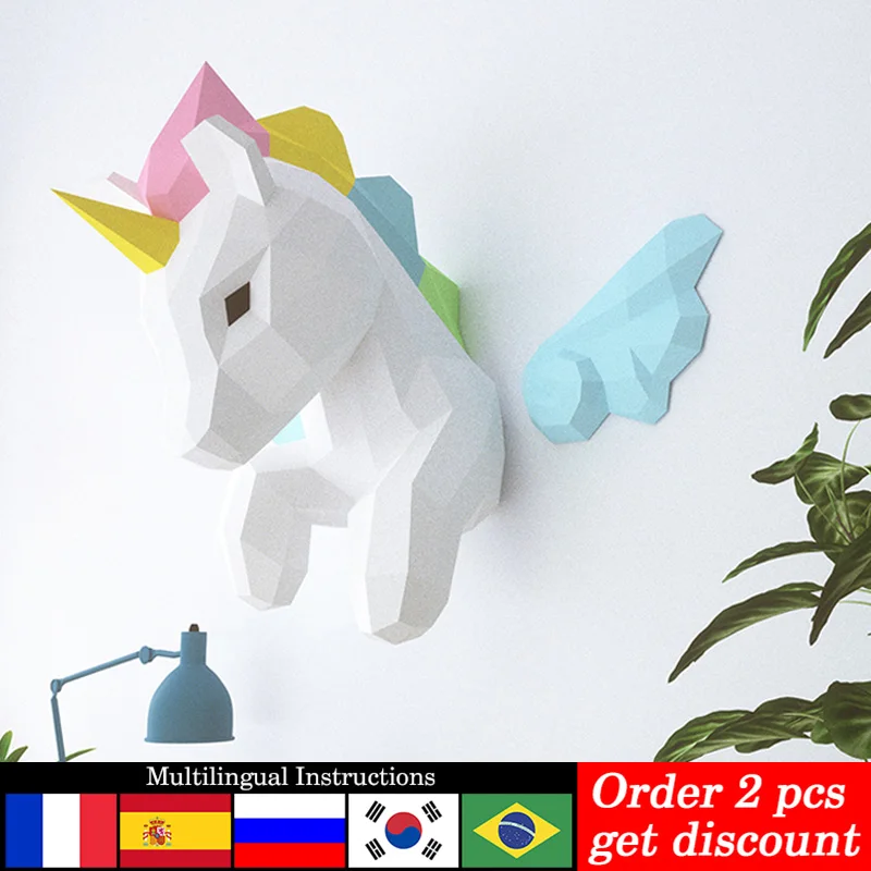 Rainbow Unicorn Animal Wall De - огляд і ціна Art Craft Cardboard