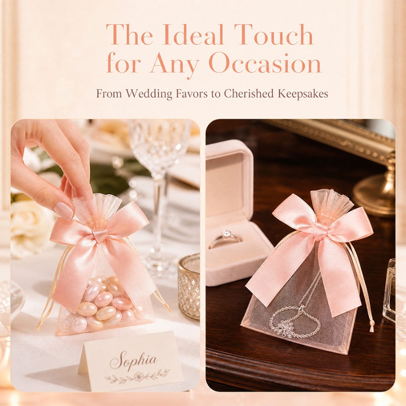 10/20pcs Pink Bow Gift Bags Tr - огляд і ціна Art Craft And Cloth